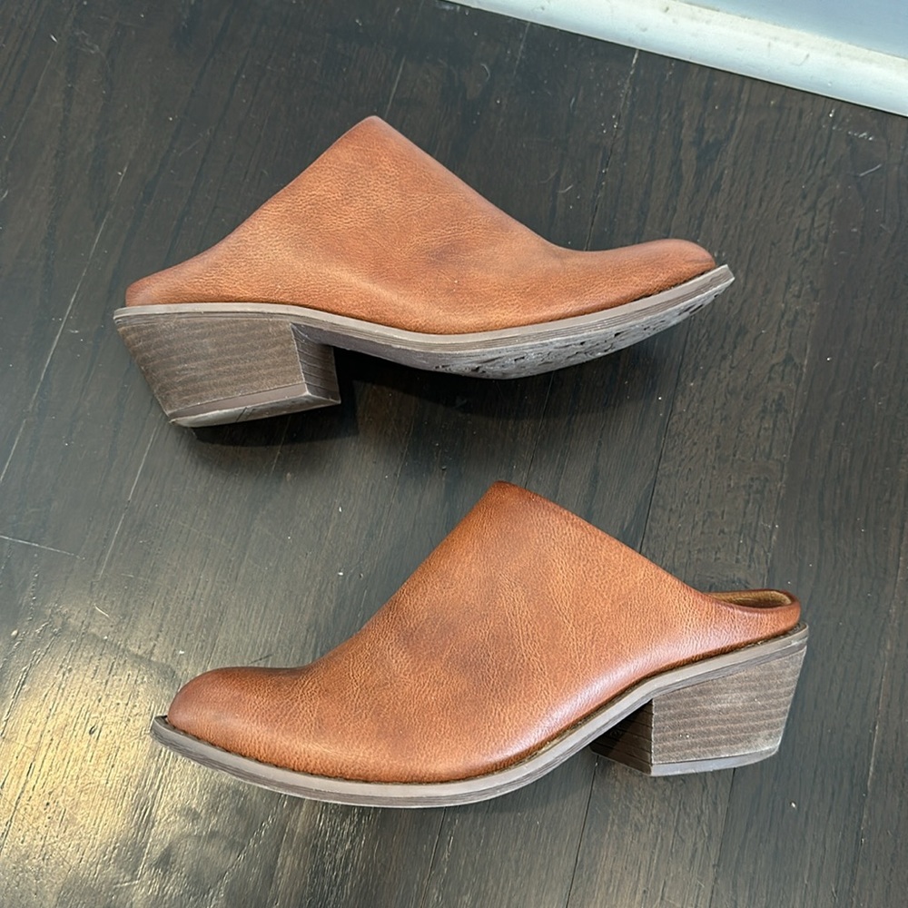 Euro soft by Sofft cognac backless bootie. Size 8